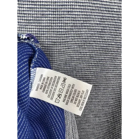 Robert Graham Men's 1/4 Zip Pullover Sweater/Sweatshirt Large Blue-White Stripes - Picture 7 of 7